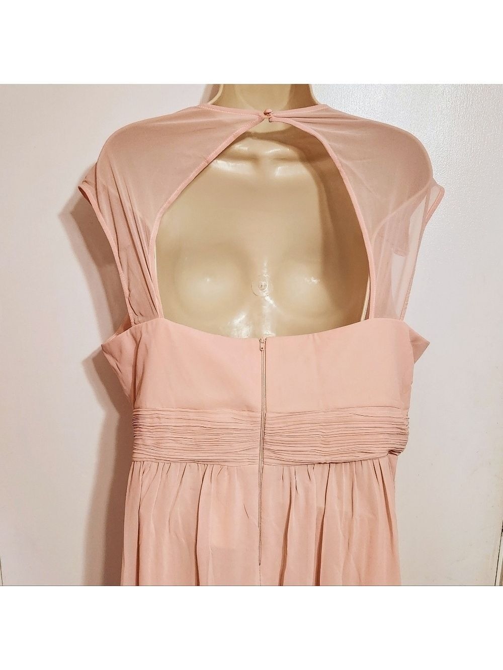 Ever Pretty Pink Chiffon Beaded Belt V Neck Maxi Dress Size 20 - Picture 5 of 13
